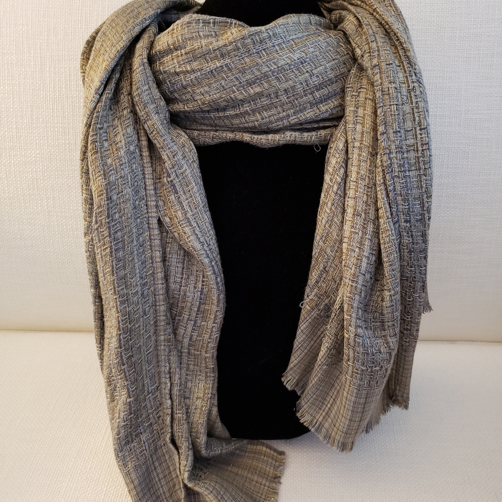 Brown/Gray weave neck scarf